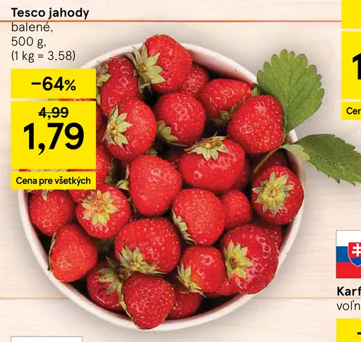 Tesco jahody balené