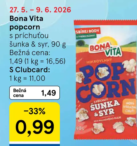 Bona Vita popcorn šunka a syr