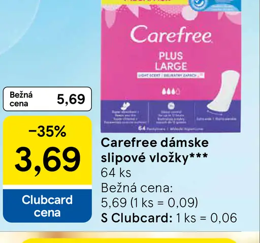 Carefree dámske slipové vložky Plus Large