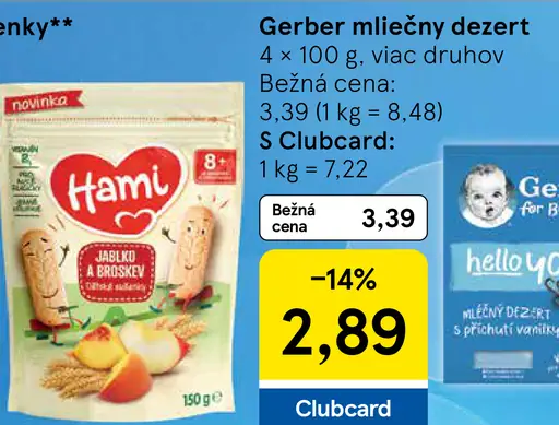 Gerber mliečny dezert