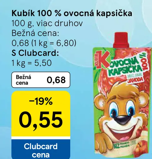 Kubík 100 % ovocná kapsička