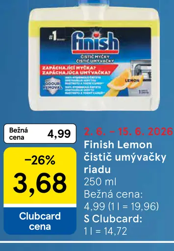 Finish Lemon čistič umývačky riadu