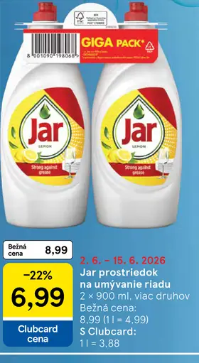 Jar prostriedok na umývanie riadu