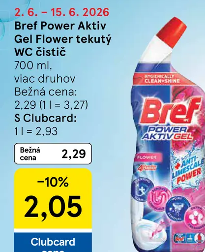 Bref Power Aktiv Gel Flower tekutý WC čistič