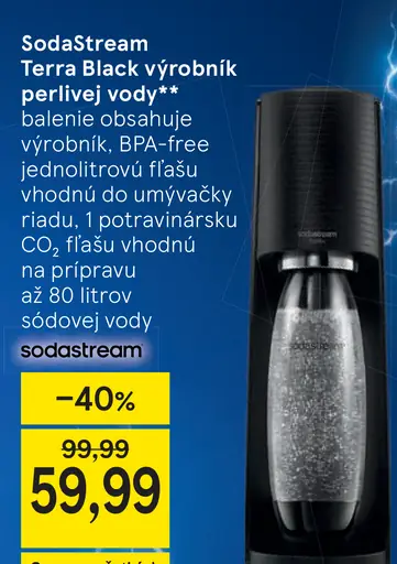 SodaStream Terra Black výrobník perlivej vody