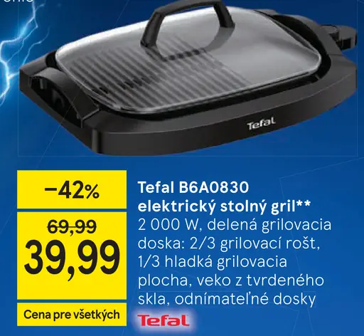 Tefal B6A0830 elektrický stolný gril