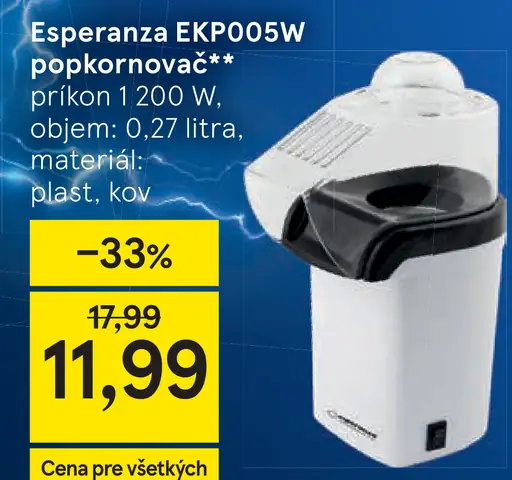 Esperanza EKP005W popcornovač