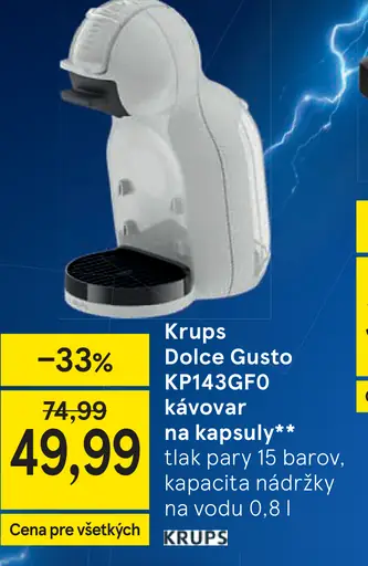 Krups Dolce Gusto KP143GFO kávovar na kapsuly