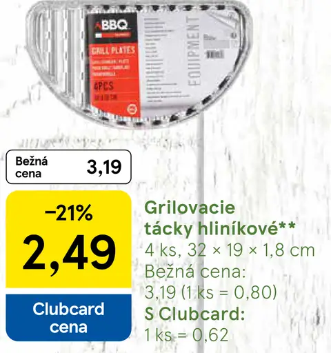 Tesco grilovacie tácky hliníkové