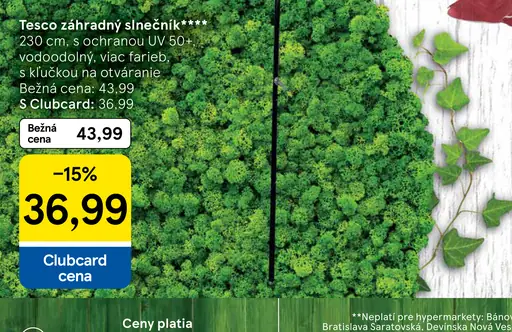 Tesco záhradný slnečník