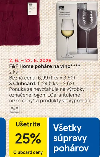 F&F Home poháre na červené víno