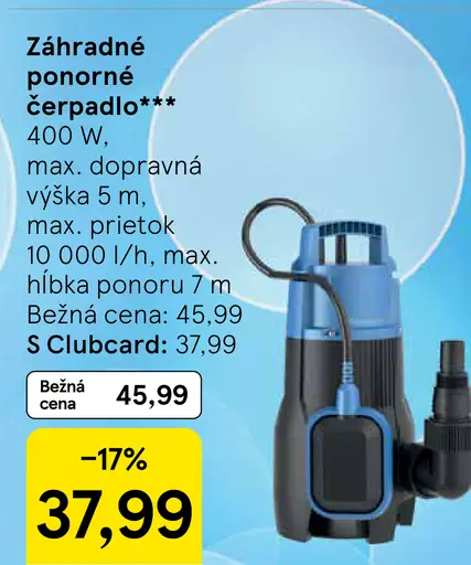 Záhradné ponorné čerpadlo