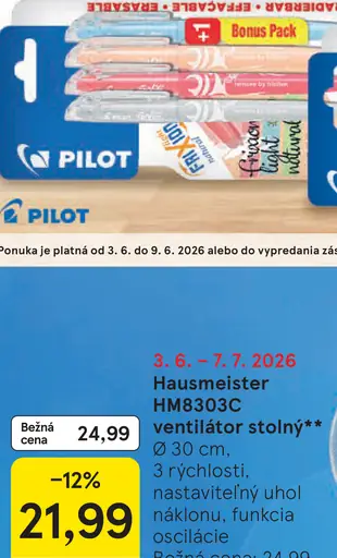 Hausmeister HM8033C ventilátor stolný