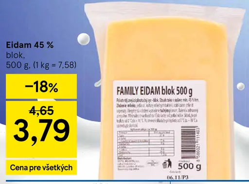 Eidam 45 % blok