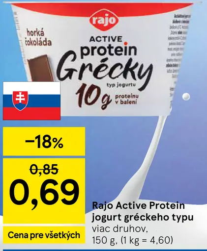 Rajo Active Protein jogurt gréckeho typu viacerých druhov