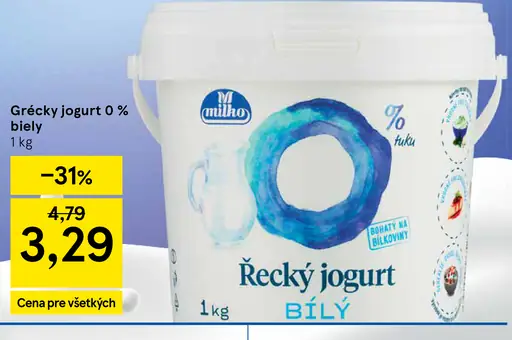 Milko Řecký jogurt 0% biely