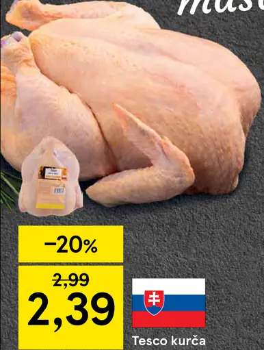 Tesco kurča chladené balené