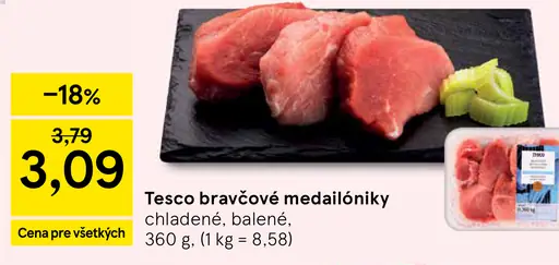 Tesco bravčové medailóniky chladené, balené