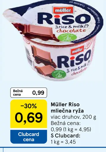Müller Riso mliečna ryža rôzne druhy