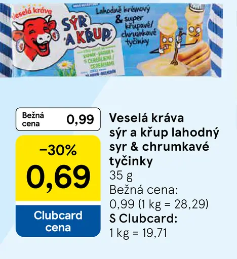 Veselá kráva syr & krúp lahodný syr a chrumkavé tyčinky