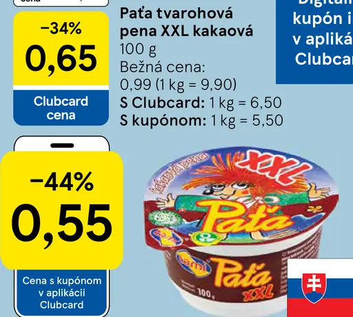 Paťa tvarohová pena XXL kakaová