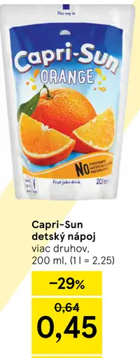 Capri-Sun detský nápoj orange viac druhov