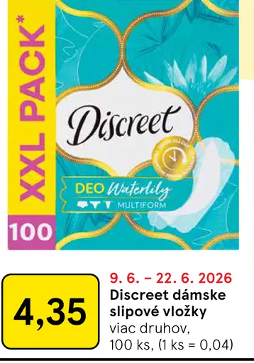 Discreet dámske slipové vložky deo waterlily multiform viac druhov