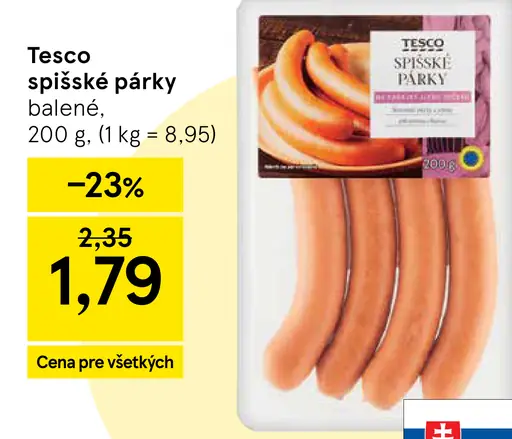 Tesco spišské párky