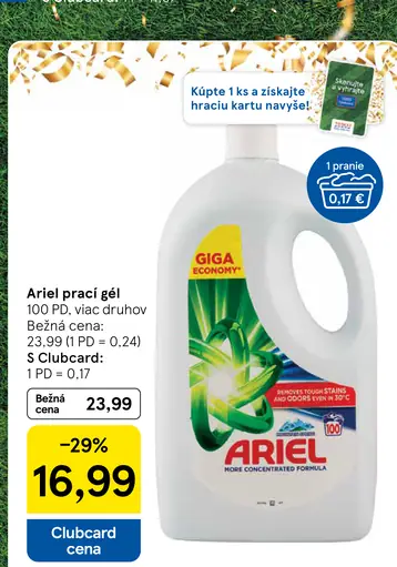 Ariel prací gél viac druhov