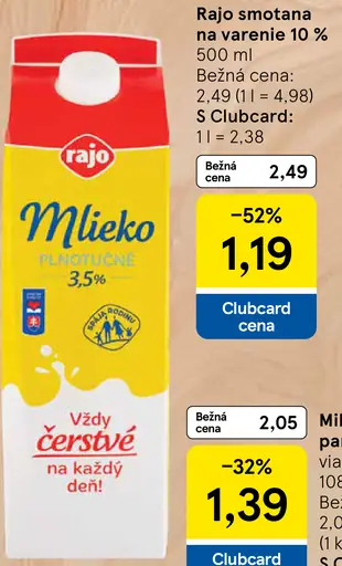 Rajo čerstvé mlieko 3,5%