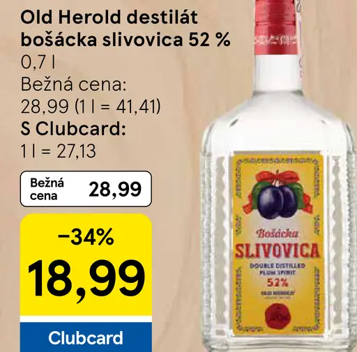 Old Herold destilát bošácka slivovica 52 %
