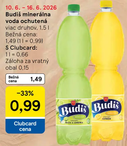 Budiš minerálna ochutená voda
