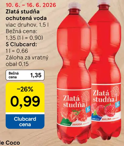 Zlatá studňa ochutená voda