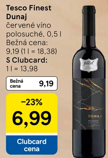Tesco Finest Dunaj červené víno polosuché