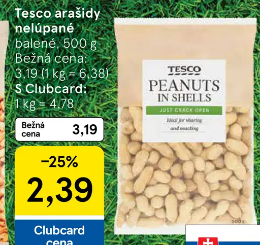 Tesco arašidy nelúpané