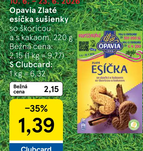 Opavia Zlaté Esíčka sušienky so škoricou a kakaom