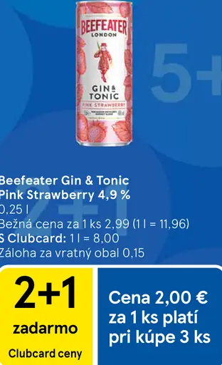 Beefeater Gin & Tonic Pink Strawberry