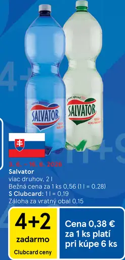 Salvator minerálna voda viac druhov