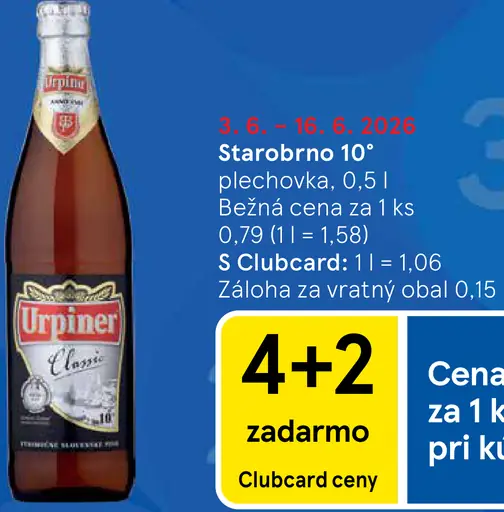 Urpiner 10° fľaša pivo