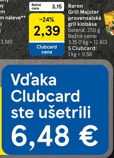 Baron Grill Majster tenká klobása