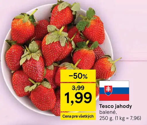 Tesco jahody balené