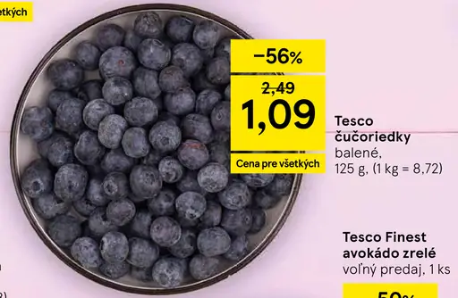 Tesco čučoriedky