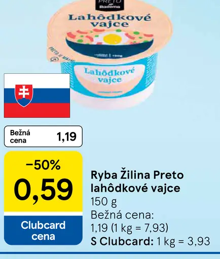 Ryba Žilina Preto lahôdkové vajce