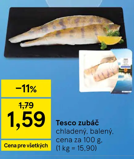 Tesco zubáč chladený balený