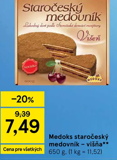Medoks staročeský medovník višňa