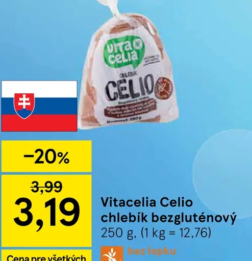 Vitacelia Celio chlebík bezgluténový