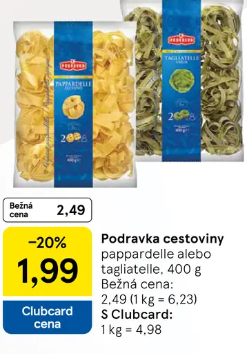 Podravka pappardelle alebo tagliatelle cestoviny