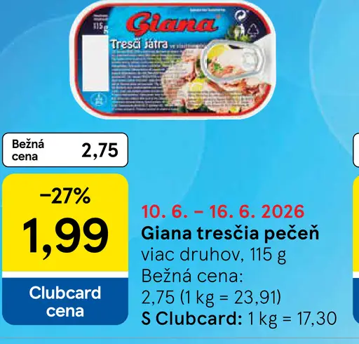 Giana tresčia pečeň viac druhov