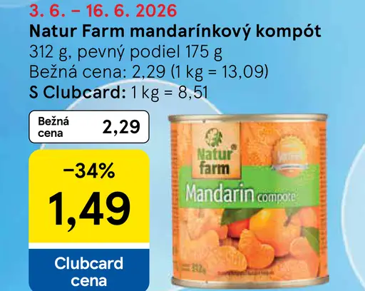 Naturfarm Kompót mandarínkový