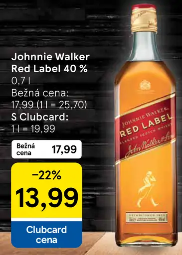 Johnnie Walker red label 40 %